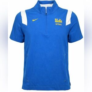 Nike UCLA Softball On Field Coaches Team Issued Blue Quarter Zip Top Mens L NCAA